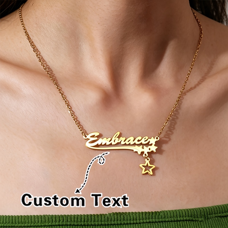 Custom 18K Gold-Plated Star Pendant Necklace for Couples