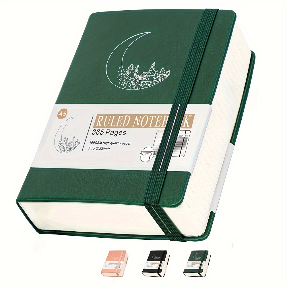 E-shop Geleimte Leder-Journale, Dickes Notizbuch, 365 Seiten A5 College-Strichnotizbücher für Schreibende Frauen, Notizen-Teilnahme Hardcover Tägliches