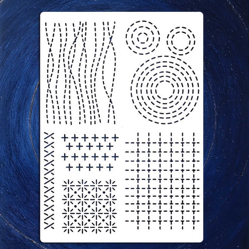 TEMU 1pc Embroidery Stencil With Reusable Template - Traditional Patterns Suitable For Diy Crafts, Fabric Painting, Canvas Art, Door Signs, Shirt
