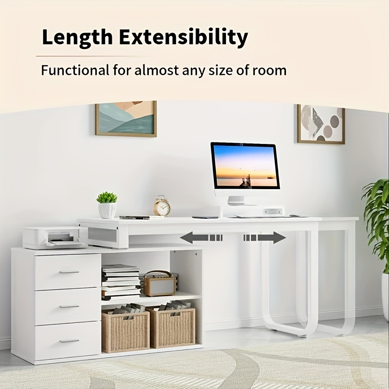 Bureau Informatique avec Rangement, Tiroir Anthracite - Table d