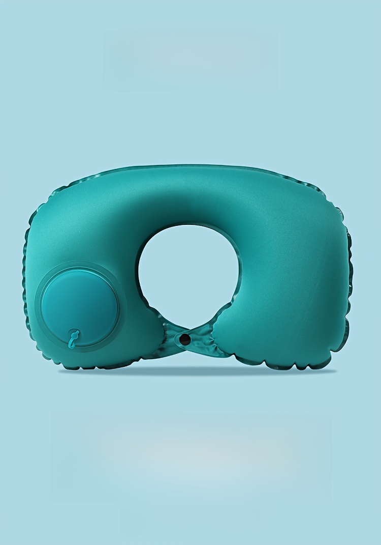 1pc portable inflatable u shaped neck pillow waterproof washable ideal for travel camping high   airplanes office   home sofa use with chin support details 0