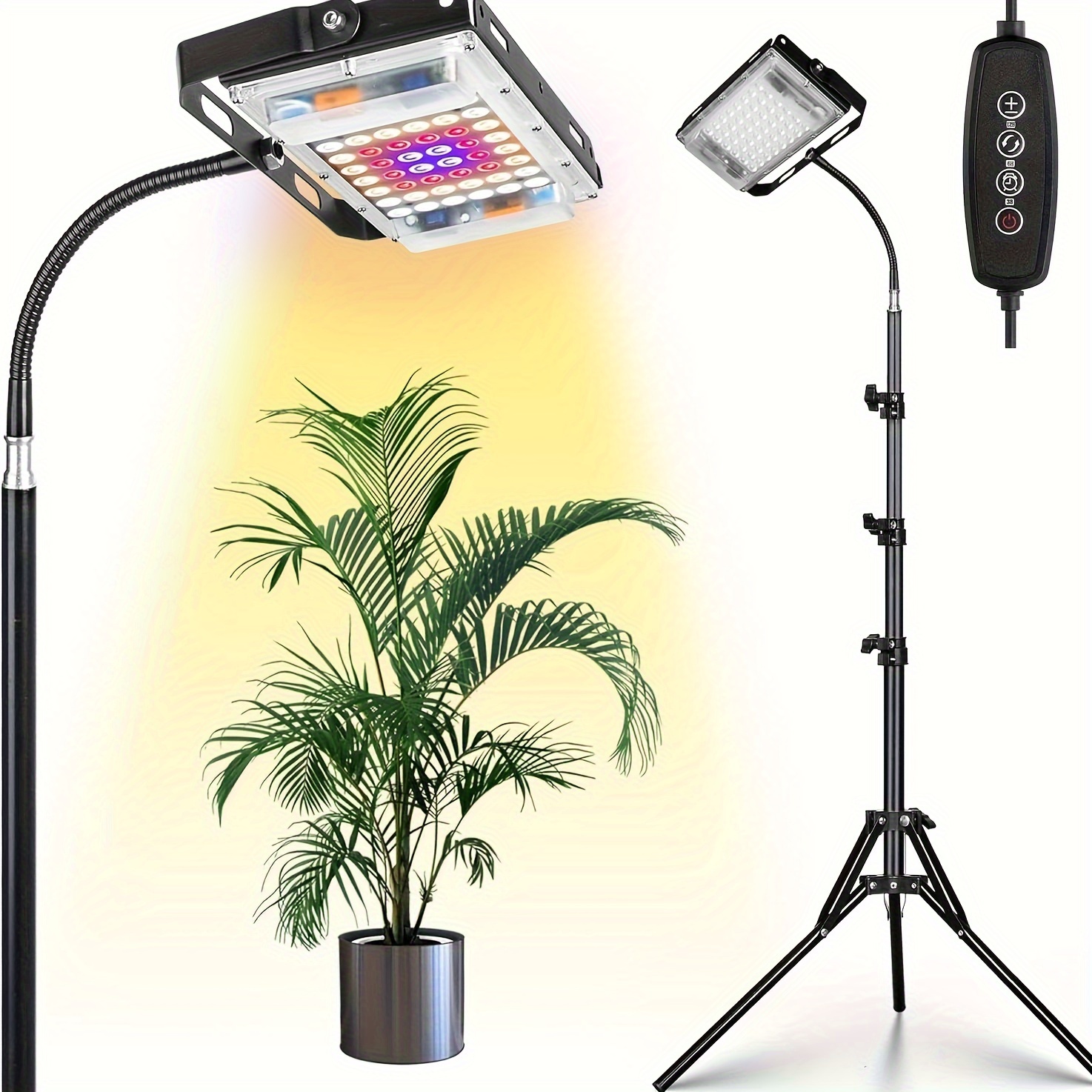 

Plant Grow Light With Stand, 150w Full Spectrum Plant Lamp For Seedlings Indoor Plants, Led Standing Floor With On/off Switch, Adjustable Tripod Stand 18-47 Inches