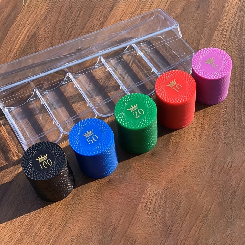 100pcs Numbered Poker Chips Set with Storage Box