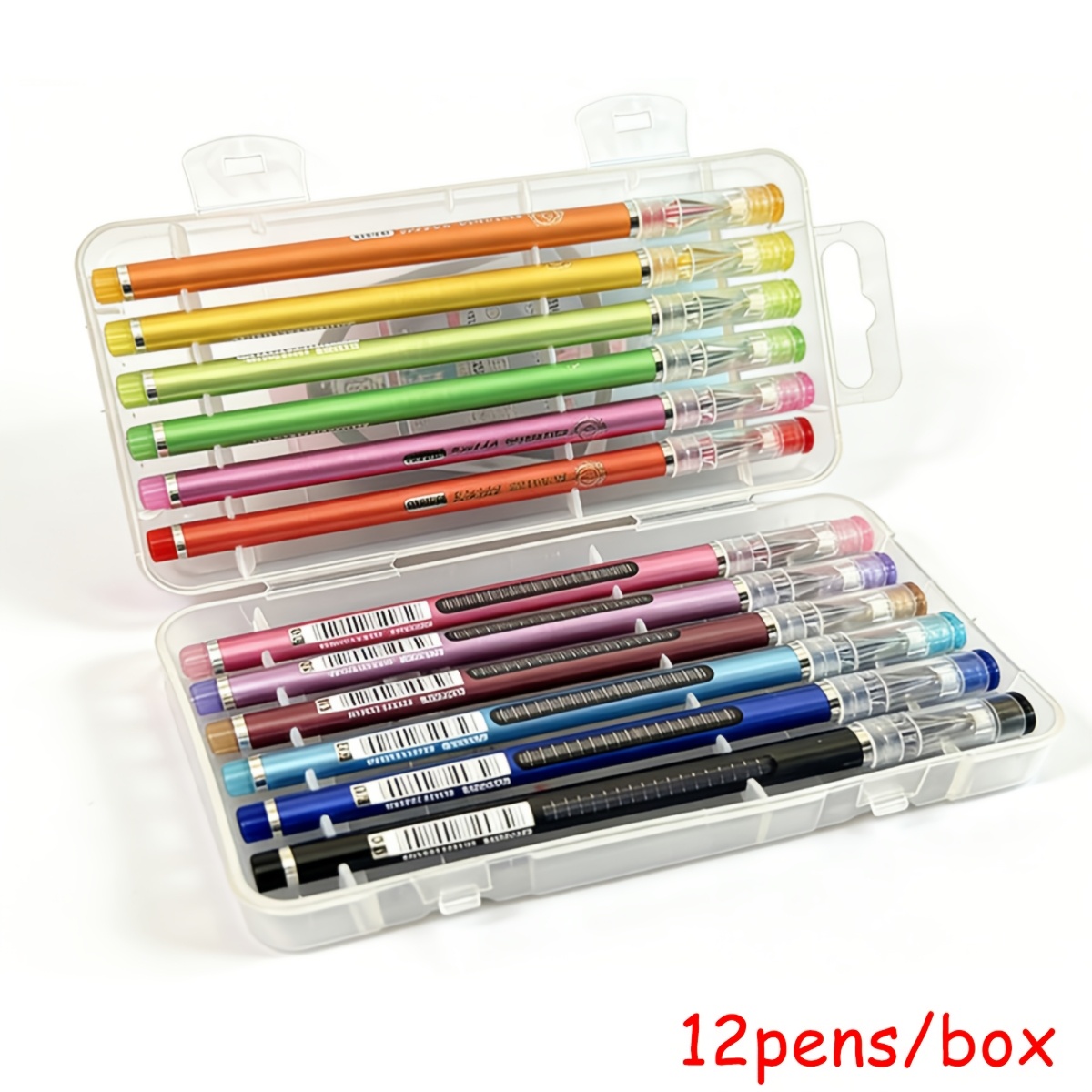 TEMU 12 Colors Diamond Gel Pens Set, 0.5mm Fine Point Colored Pens With Storage Case, Smooth Writing Journal Pens For Note Taking, Drawing, Painting,