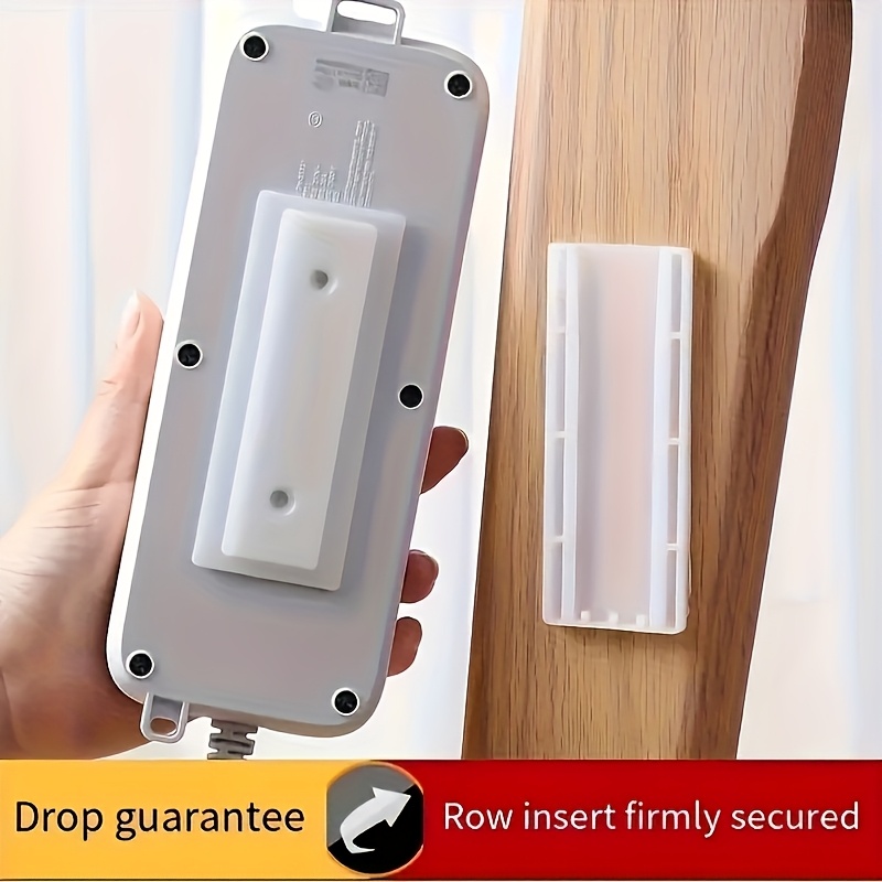 TEMU Self-adhesive Wall-mounted Plug Holder Power Strip Sticker | Traceless, No Nails Required, Plastic Material, Creative Household Plug Organizer
