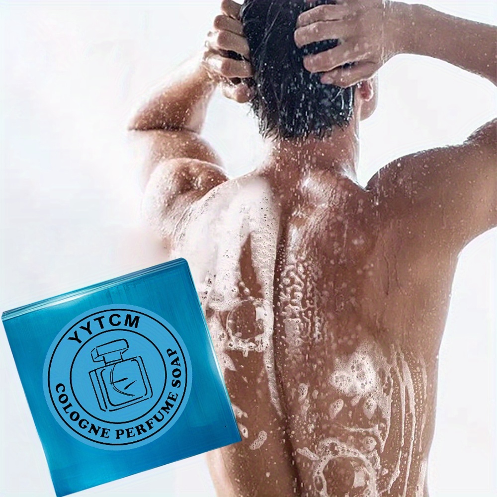 1pc Men's Cologne Soap, Cologne Perfume Soap, Bath Soap Face Wash Bath Body Soap Essential Oil Handmade Soap 70g