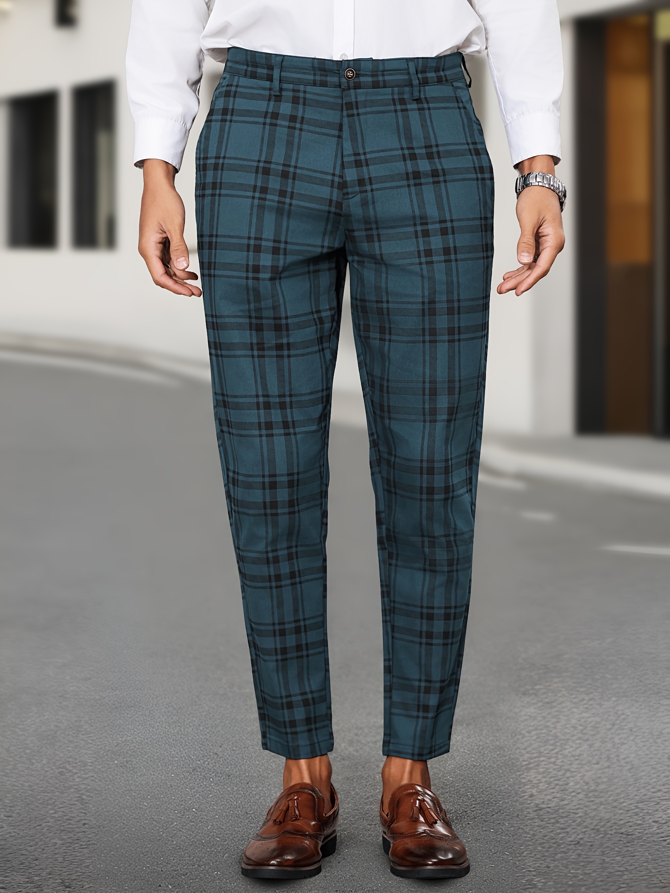 Pantalon Escolar Pantalones De Tela Escocesa Pantalones De Tela