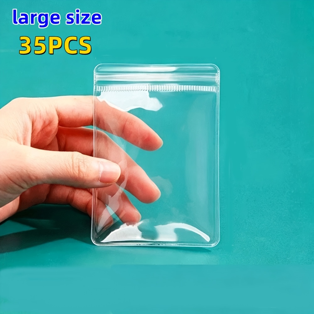 TEMU 35/30/25pcs Sacs à Bijoux Épaissis Transparents Auto-scellants Anti-poussière Imperméables Anti-oxydation Sacs en Plastique Scellés Adaptés aux
