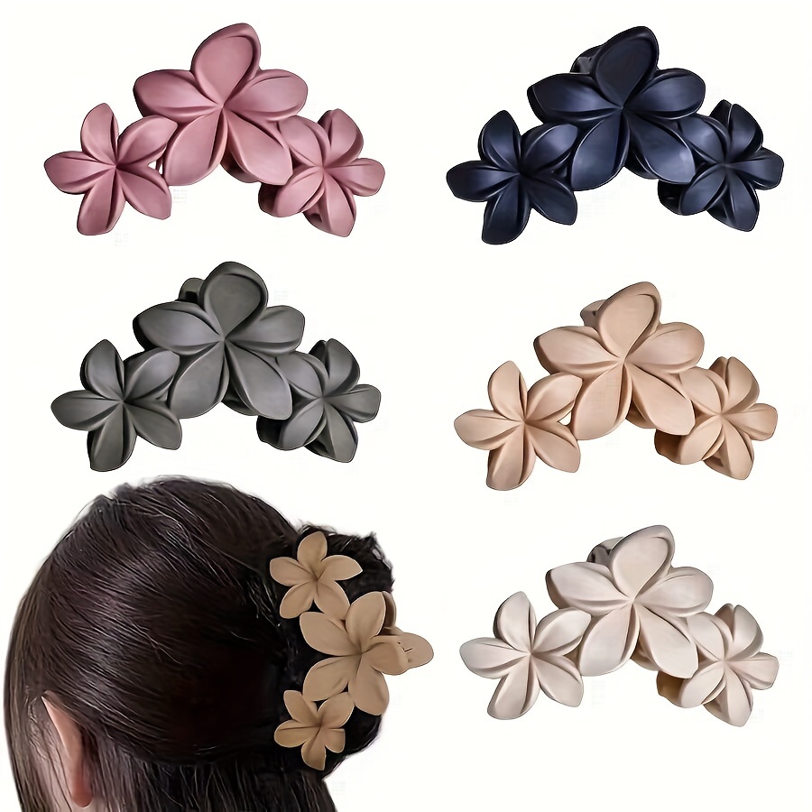 

5pcs Of Large Hair In Different Colors Shaped Like Purple Flowers, Stylish And Elegant, Suitable For Long Hair, Perfect As A Gift For Women In The Autumn And Winter .