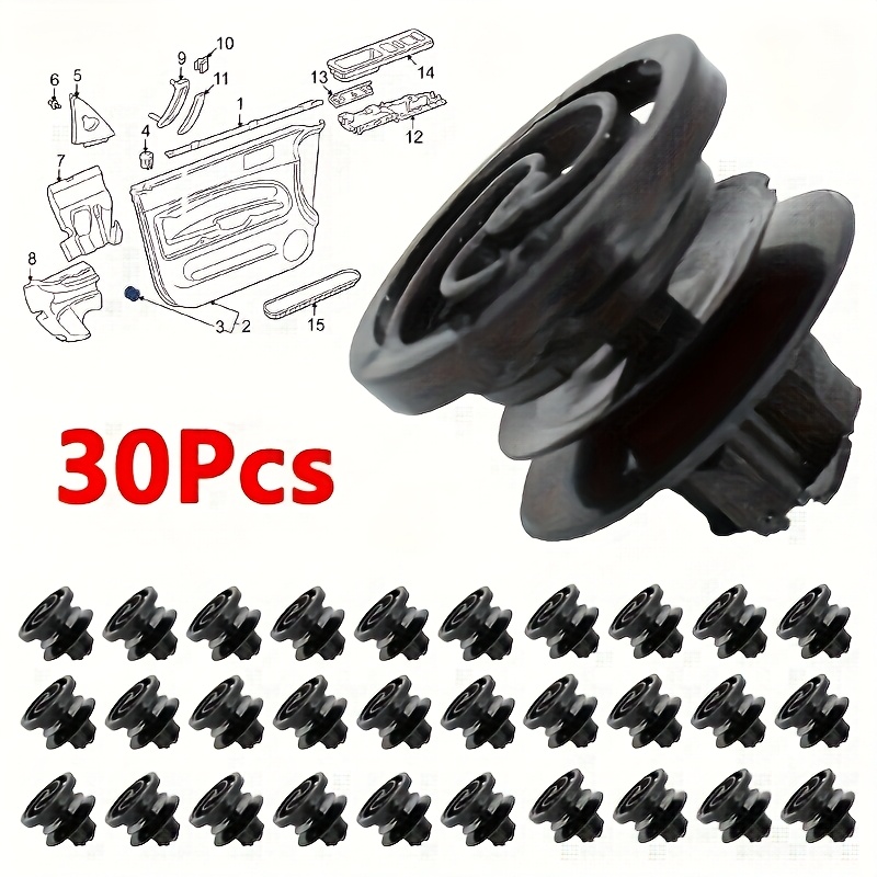 E-shop 30 Stück Auto Tür Kartenhalter Zierleisten Clips, Push-Type, Innenraum Nietverschluss Befestigungen, Hergestellt aus anderem Kunststoffmaterial,