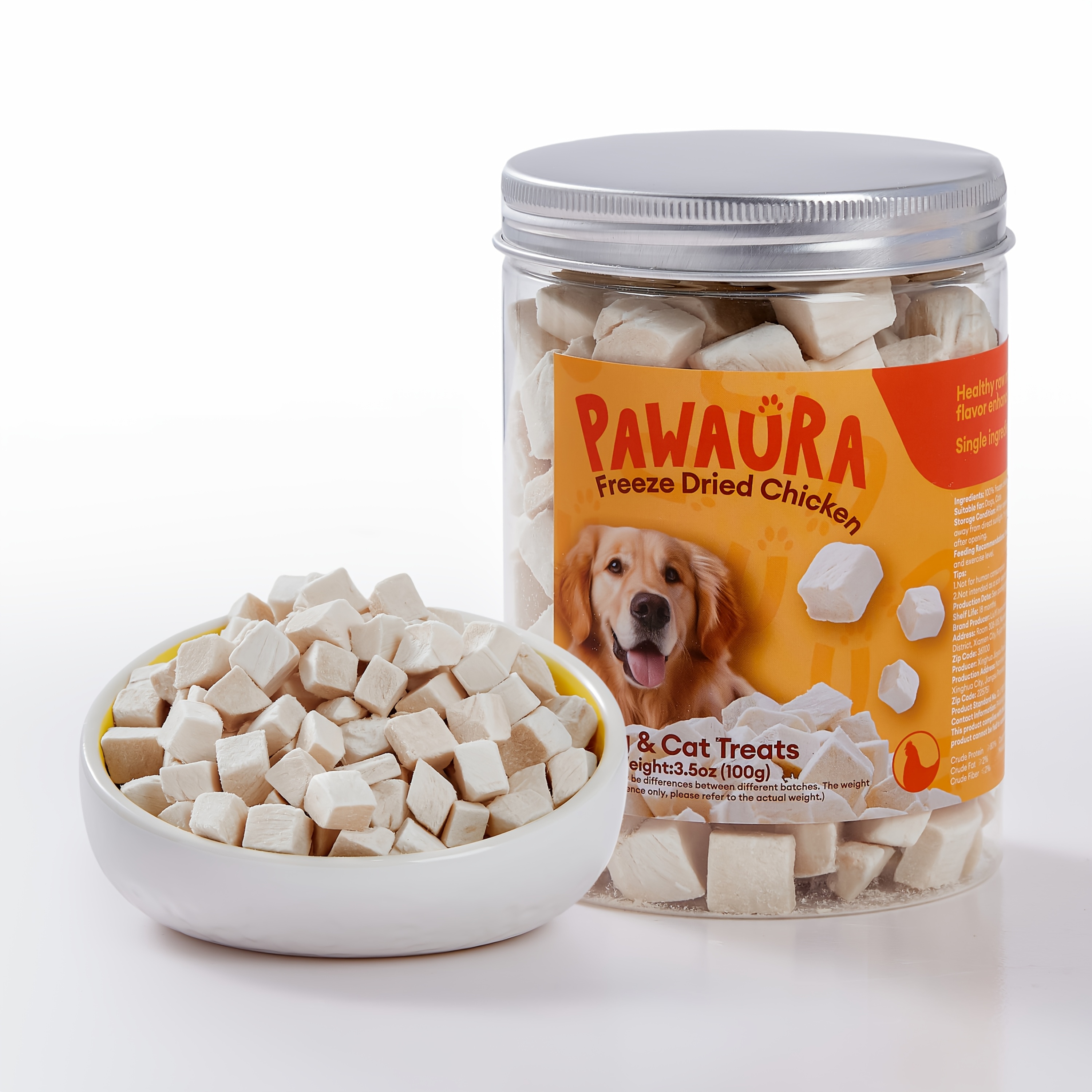 TEMU Freeze-dried Chicken Treats For Dogs And Cats, High-protein Single , Grain-free No Additives, Crispy Healthy Training Reward Snacks For All