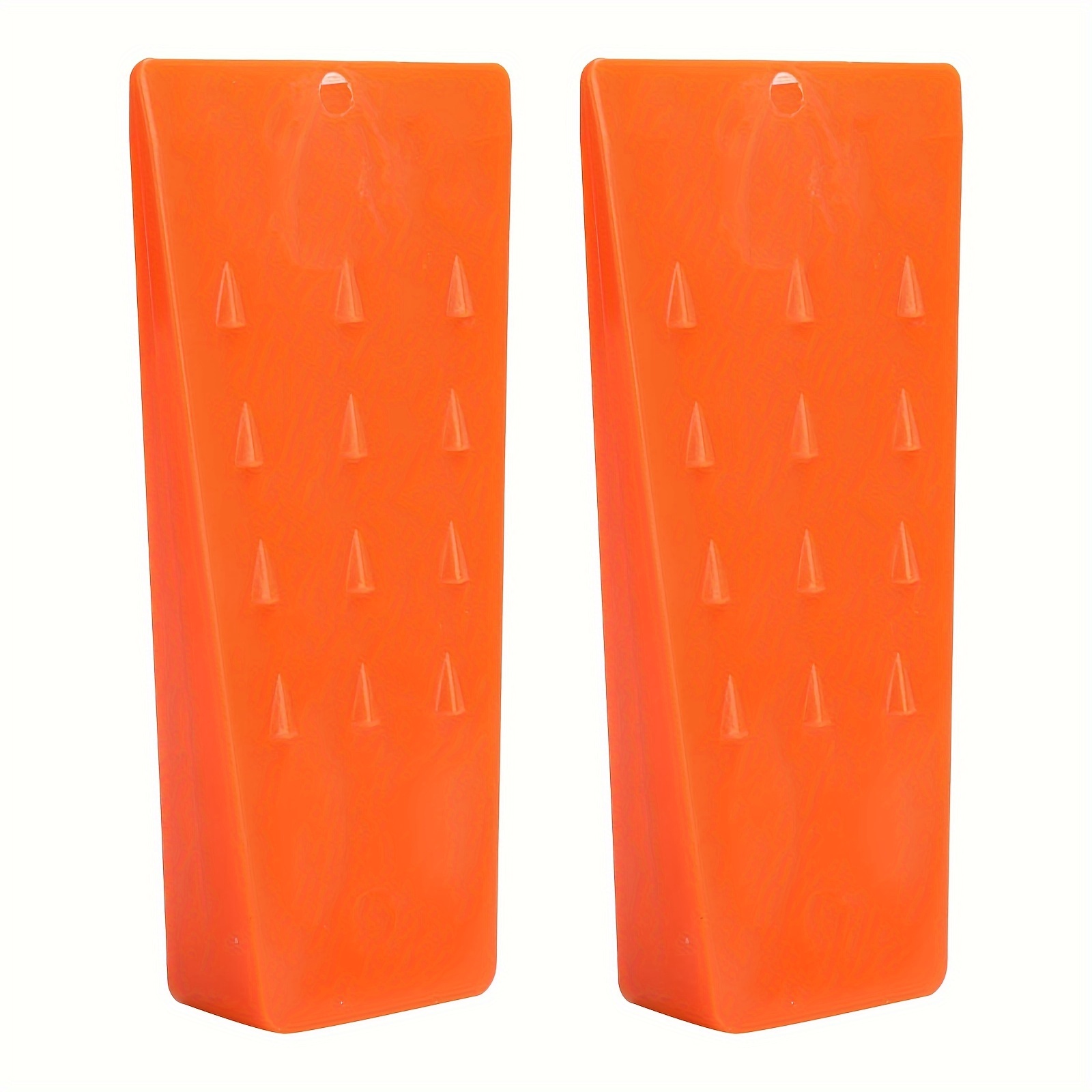 

2pcs Orange Plastic Tree Wedges With Triangular Spikes - Essential Chainsaw Accessories For Safe & Tree Cutting