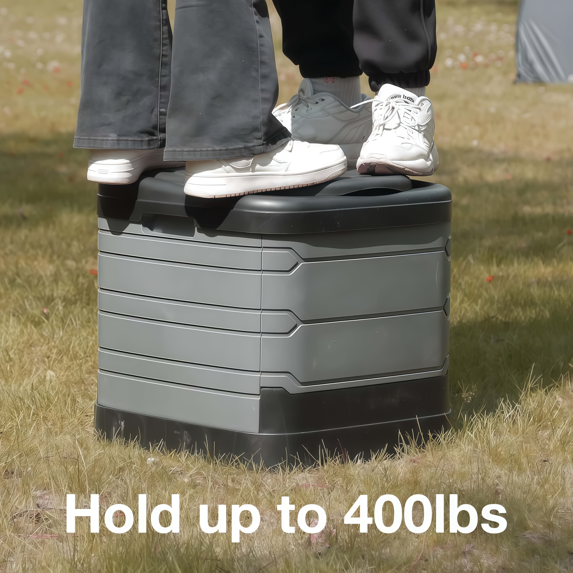 Portable Camping Toilet With Lid, Collapsible Design, Convenient For Car Use, Suitable For Travel, Camping, Hiking, Fishing, Washable And Foldable For Rvs And Outdoor Activities