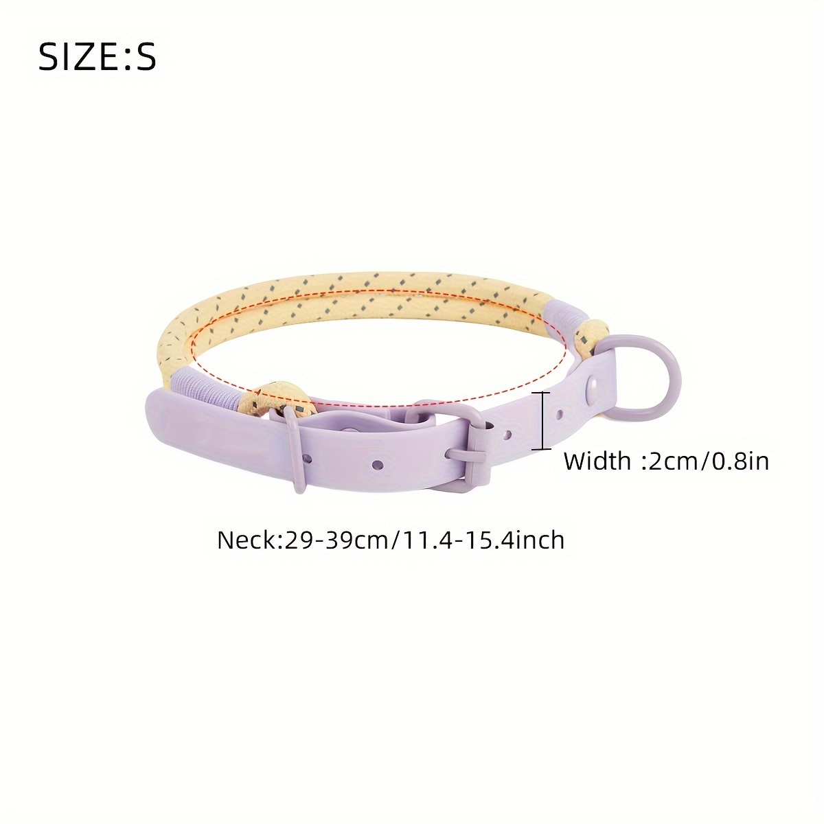Reflective PVC Round Rope Dog Collar with Traction Hook