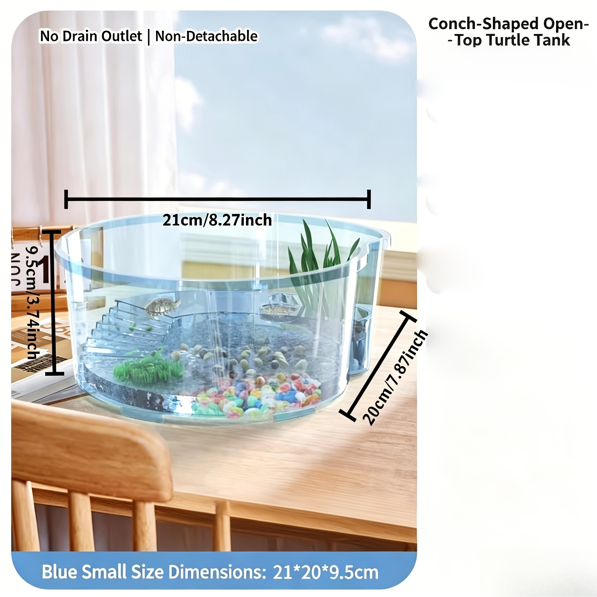 Large-Size Turtle Basking Platform, Turtle Tank, Specialized Brazilian Turtle Aquarium for Small Home Turtle Keeping, Suitable for Small Turtles, Essential for Turtle Husbandry---cst631b - Image 5