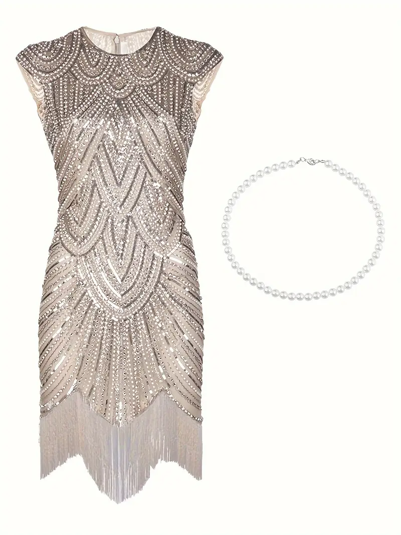 plus size 1920s beaded flapper cocktail dress wedding party - Temu plus size 1920s beaded flapper cocktail dress wedding party - Temu