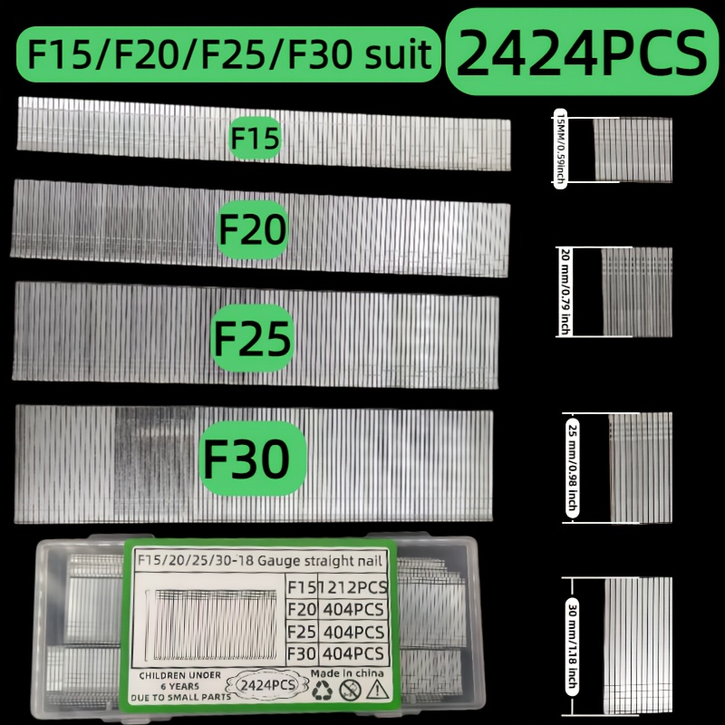 TEMU 2424pcs Set / 1202pcs-f15/f20/f25/f30-four Models-, Metal Material-thickened Galvanized Layer Is Not Easy To Rust, Body Adopts A Linear Design,