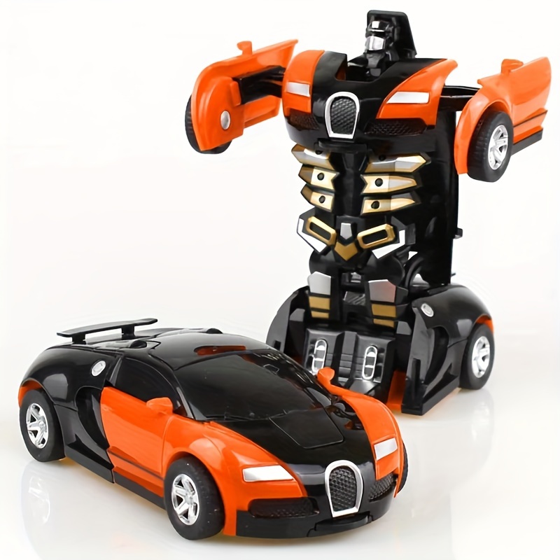 One-Key Transformation Mini 4-in-1 Robot Car Toy | Inertia Racing Car + Interactive Family Companion | ABS Durable Material | Suitable for Boys & Girls | Perfect Birthday/Christmas/Easter Gift