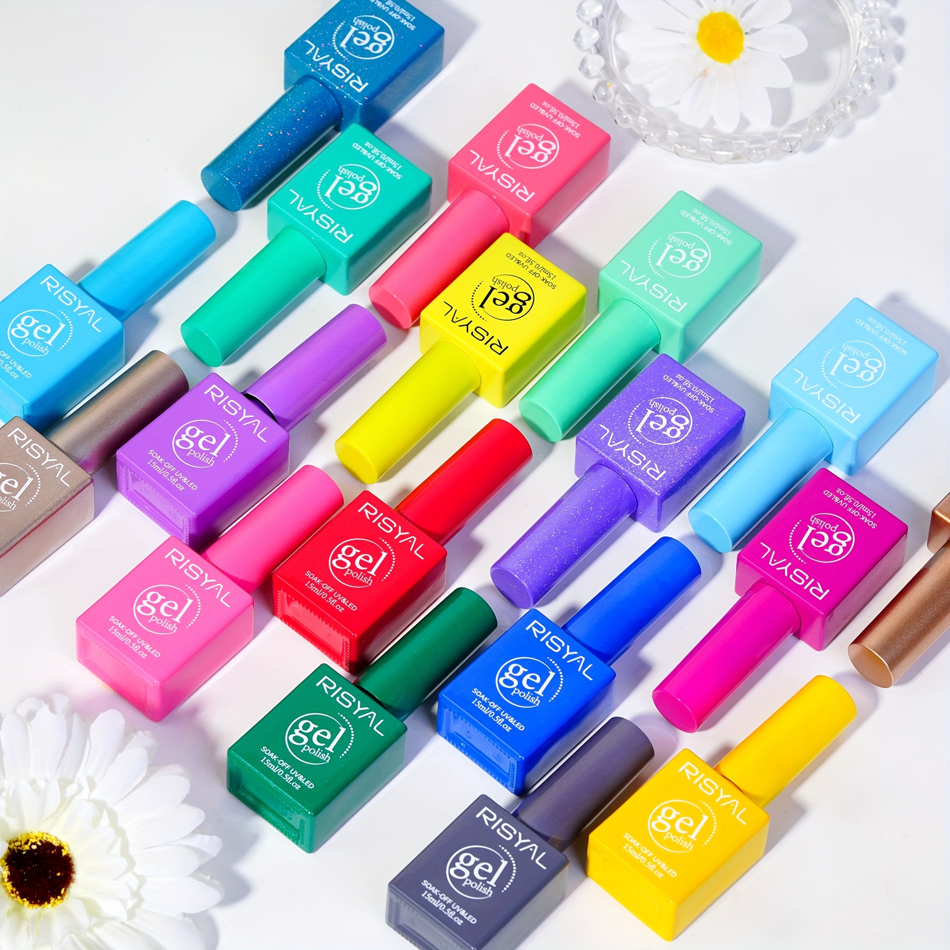 63pcs gel nail polish set 15ml each 60 color gels 1 base coat 1 top coat 1 matte top coat details 2