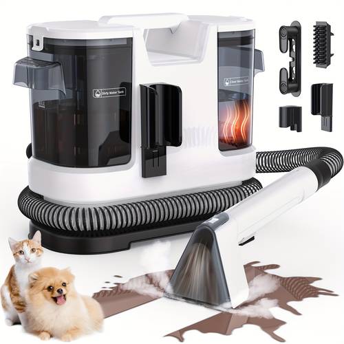 16500Pa Powerful Suction Spot Cleaner Machine, Powerful Suction Spot Cleaner Machine, Dual Water Tank Cleaning Machine, with 3 Additions, Non-Chemical Remover for Rugs, Pets, Car Seats, Sofa And Couch