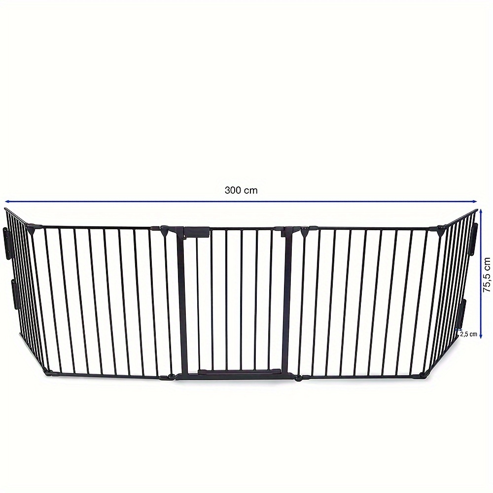 TEMU Extra Wide Folding Fence For Doorways, Stairs, And Home, Measuring 310x2.5x75cm, Designed As A 5-panel Freestanding Pet Gate For Small To Medium