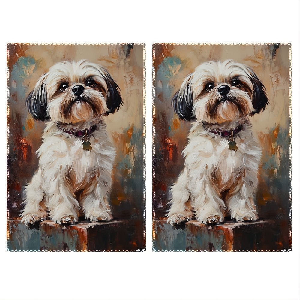 

Torchons de Cuisine Artistiques Shih Tzu - 2pcs, 16x24 pouces, Chiffons en Polyester Résistants à la Décoloration, Parfaits pour , & Cadeaux de Pendaison de Crémaillère