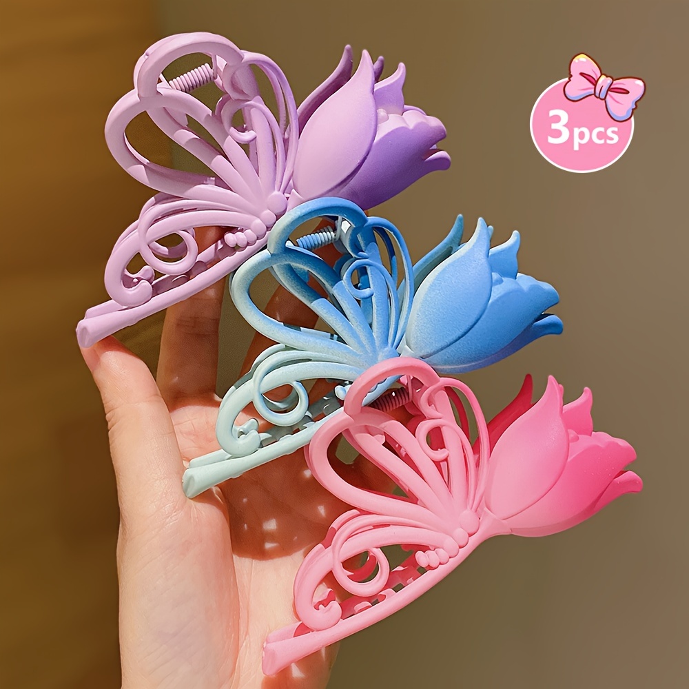 

3pcs Fashion Shape Hair Claw Clip, Girls Hair Accessories