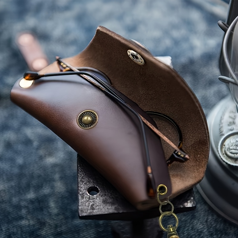Hand-Stitched Vintage Leather Eyeglass Case