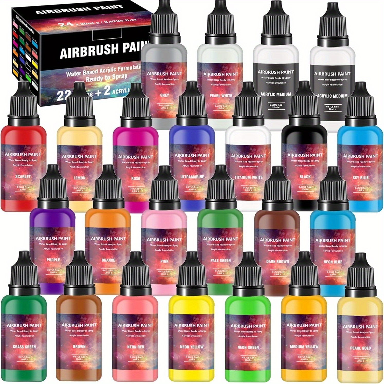 Hcunbsu Kleurpigmenten voor gietpoeder, 16 x 20 ml verf voor gietpoeder