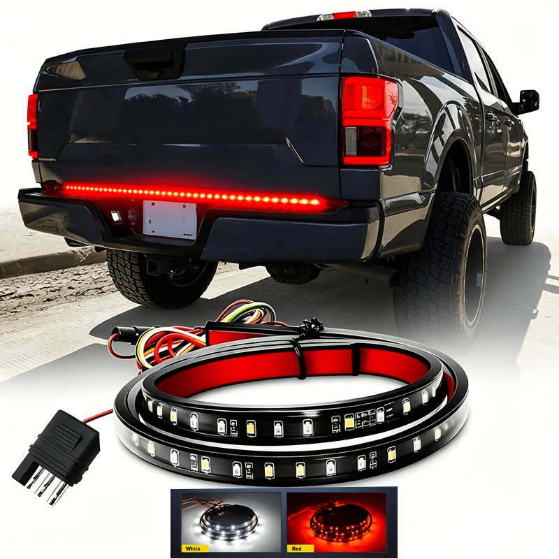 TEMU 60" Truck Tailgate Light Bar Red - Single Row Led Strip, White Red - Fits , Silverado, Sierra, For , Without Battery