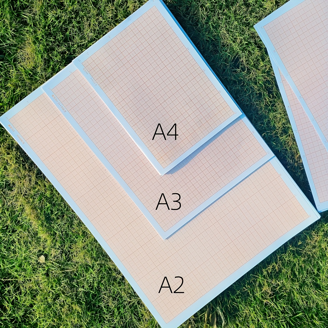 50pcs Grid Paper, A3/a4 Size - Ideal For Engineering & Architectural Designs, Small Lines Drawing & , Grid Notebook