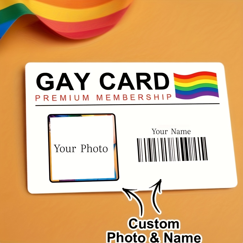 定制1pc照片同性恋/ 卡片，定制同性恋/ 终身会员卡， 骄傲卡， ,个性化新奇同性恋身份证，搞粗俗笑话朋友同事礼物创意，笑话模因，搞笑礼物 商品详情 0