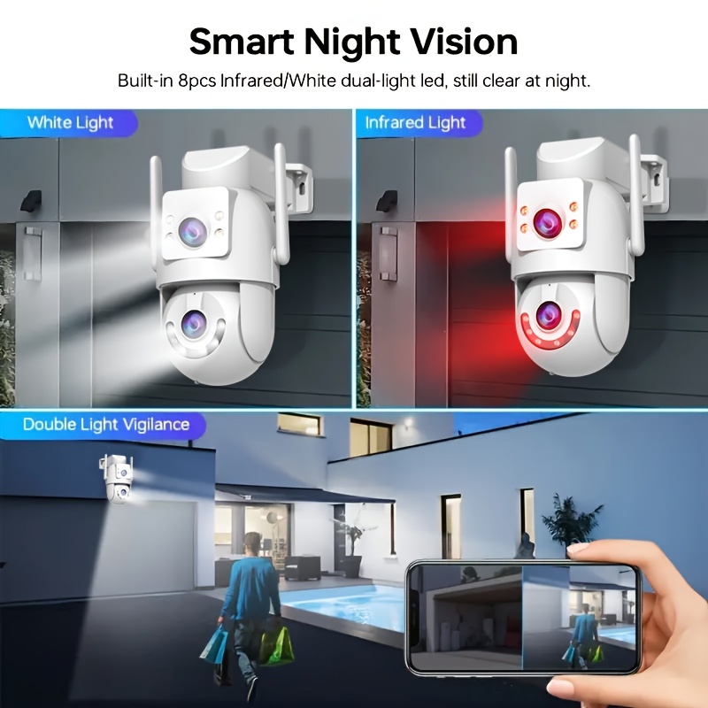 1296p outdoor security camera 5g 4g wifi ai human tracking