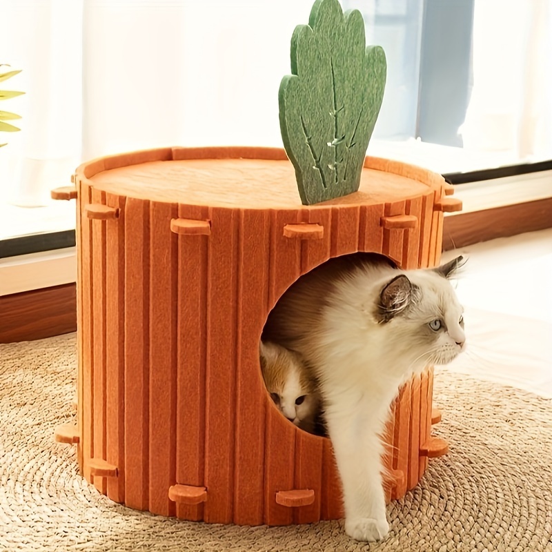 

1pc -shaped Cat Bed, Warm And Comfortable Bunny Bed, Semi-enclosed Pet Small Pet House