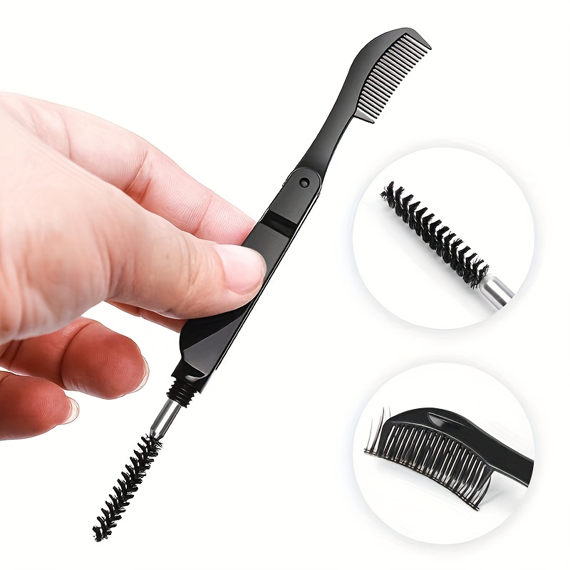 2-in-1 Augenbrauenbürste & Wimpernkamm Set – Doppelseitige Make-up Pinsel Für Perfekte Augen
