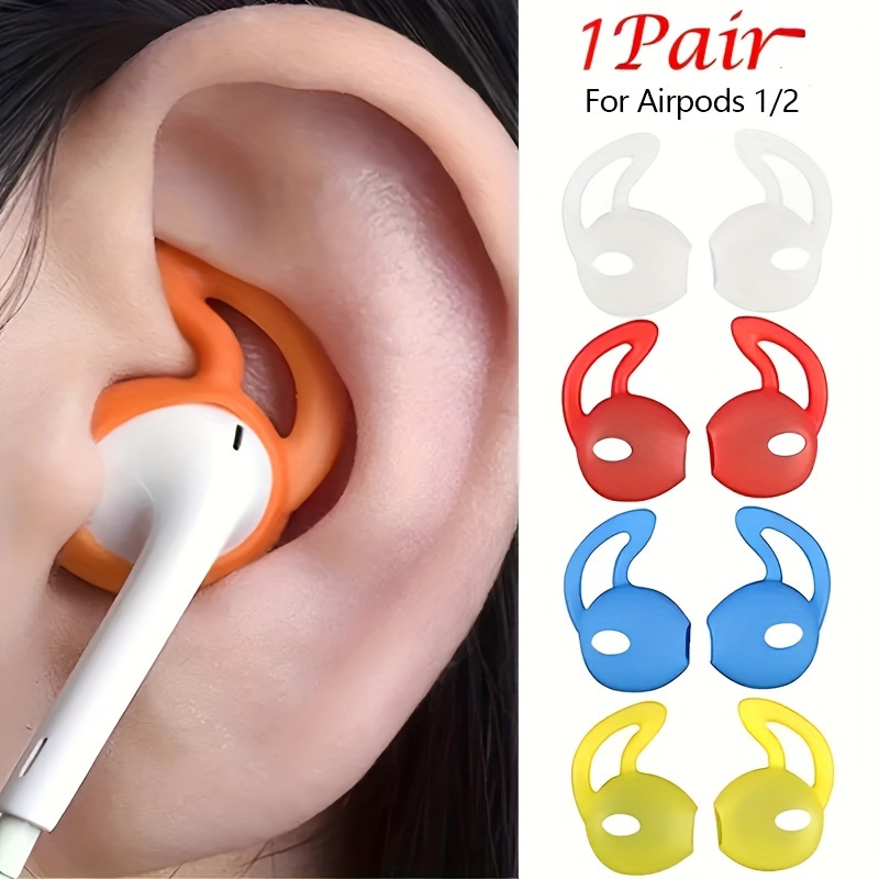 

1 Pair Secure And Comfortable Anti-slip Silicone Ear Tips And Hooks For Earphones - Enhance Sound Quality And Prevent Ear Fatigue For Women & Men