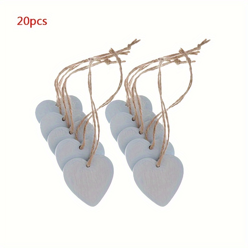 Image of 20pcs Mini Wooden Heart Ornaments - Vintage Style Decor For Weddings, Birthdays & Home Crafts