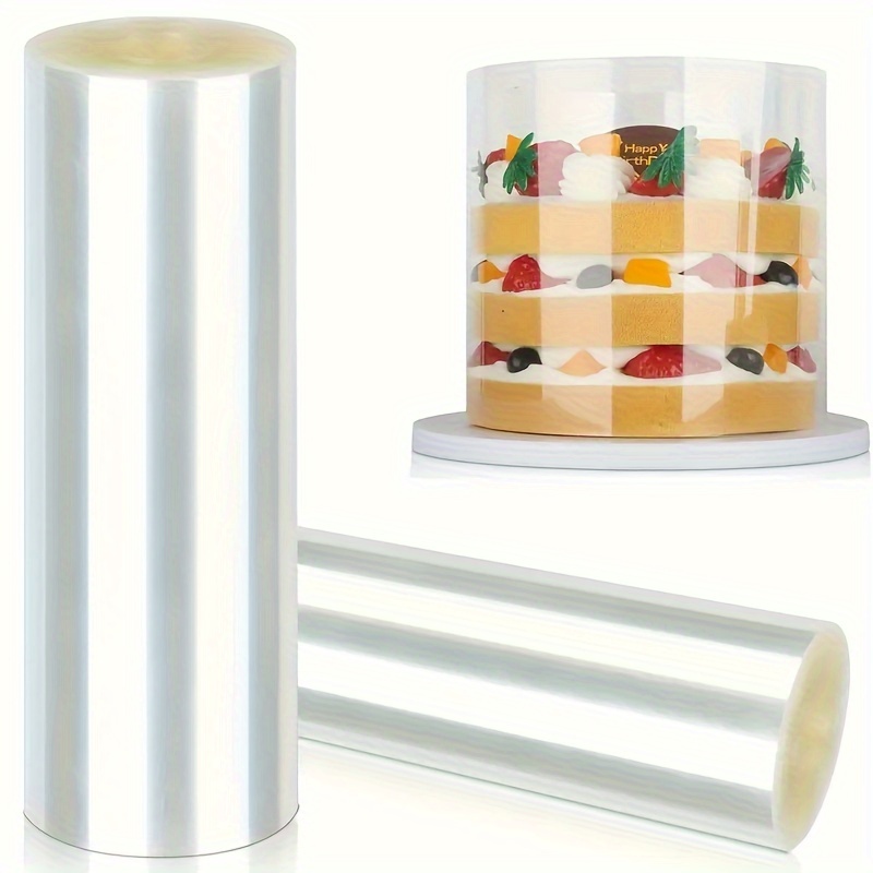 

Plastic Cake Collar Roll, 196.85 Inch Transparent Acetate Strip For Baking - Uncharged Cake Surrounding Film For Mousse Chocolate Pastries - Professional Kitchen Bakeware Tool For Bakers