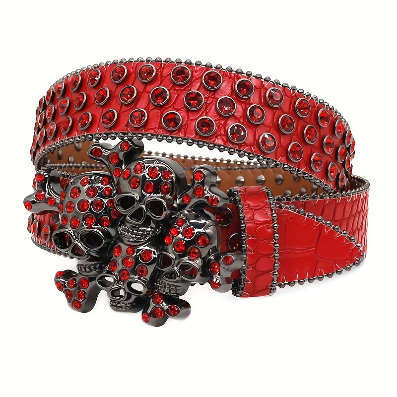 小物 skull buckle black leather belt Y2K punk Amazon.com: Daiuyvol Fashion Skull Head Y2k Buckle Belt