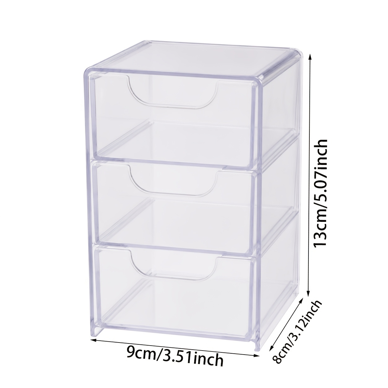 TEMU 1/2pcs Three-tier Cosmetic Storage Box, Three-tier Organization, Can Hold Various Small Items, Suitable For Home, Bedroom, Living Room, Vanity,