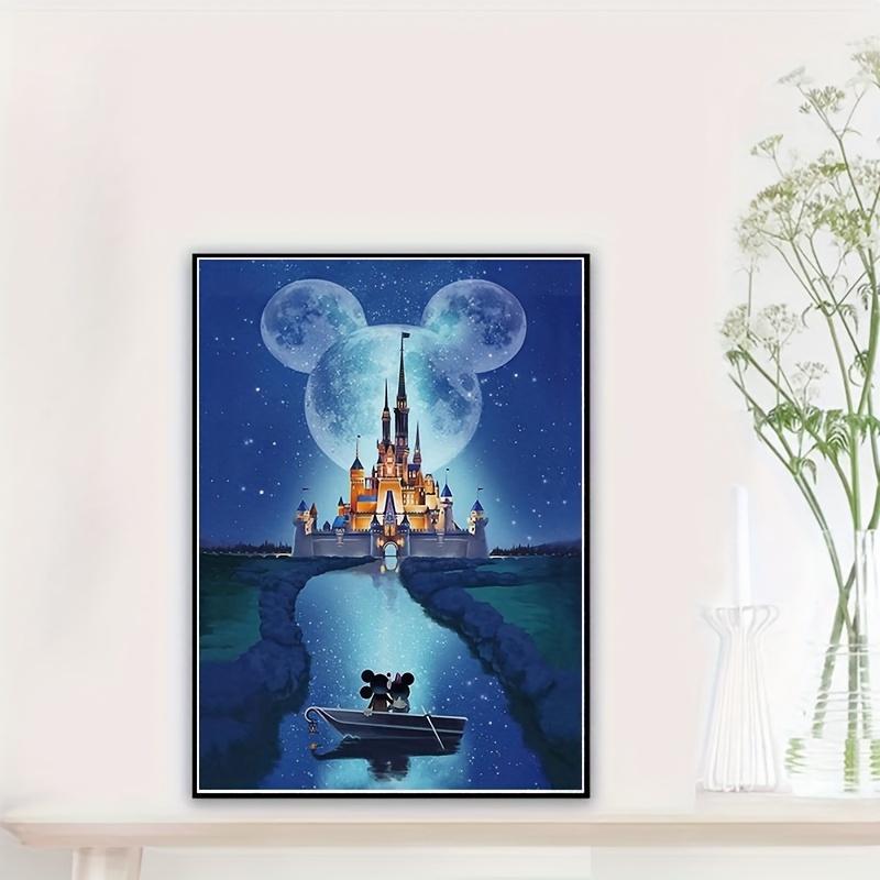 

5d Diy Cartoon Mickey Minnie Diamond Art Painting Kit Romantic Castle Artificial Diamond Embroidery Handmade Diy Mosaic Art Home Decor Gift 30x40cm/11.81x15.74in