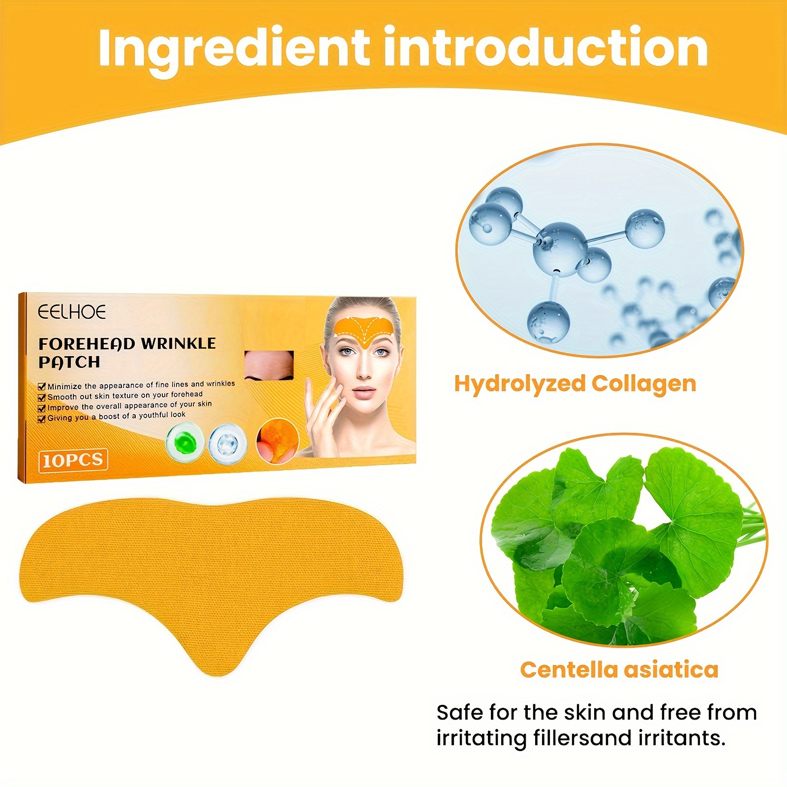 10pcs, Frontal Firming Patch, Smoothes And Softens Forehead Skin, Lifts And Tightens The Face