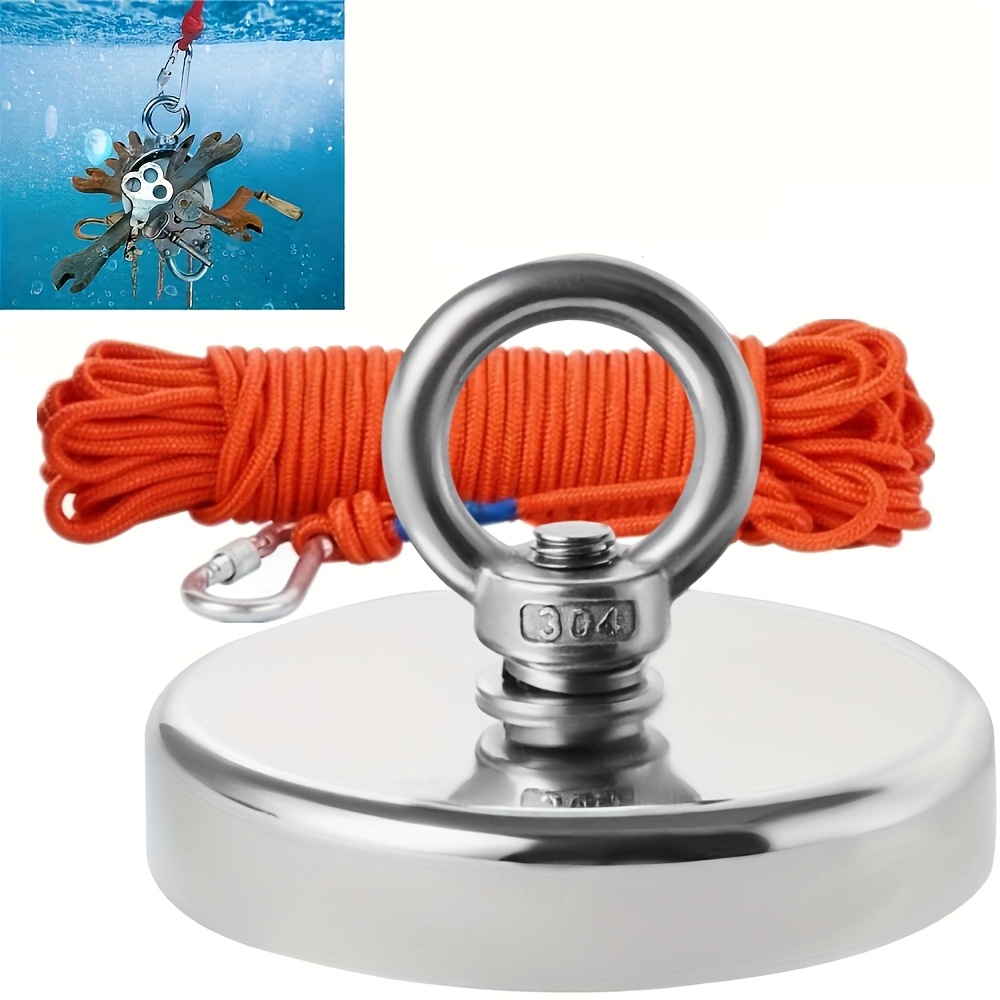 TEMU Kit d'aimants de pêche en , ensemble de pêche magnétique avec force de traction supérieure en livres, aimant de pêche de haute qualité pour la