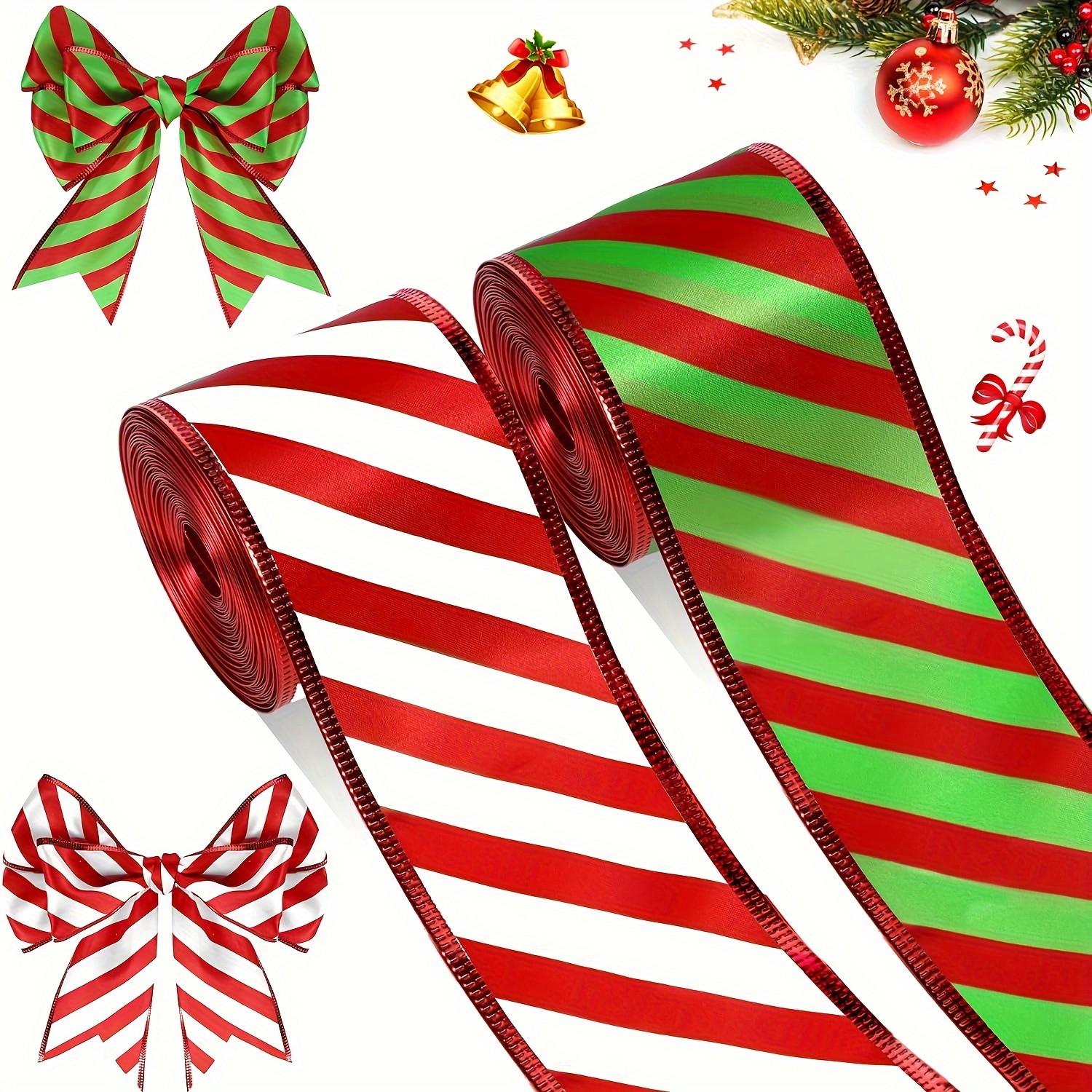 

2pcs Christmas Tree - , Red & For Diy , Decor, & Wreaths, Bows (2.5 )