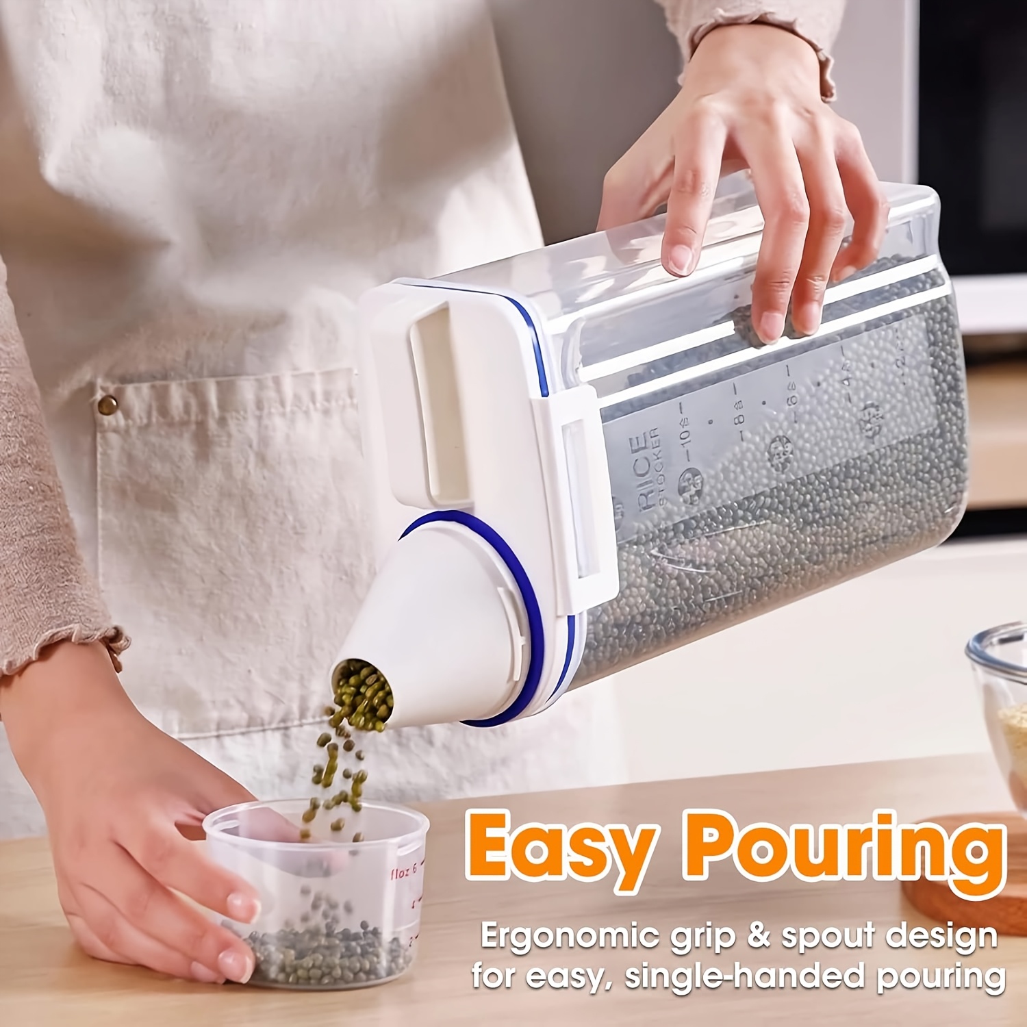 New Rice Container Cereal Storage Container, 4pcs 2.27KG