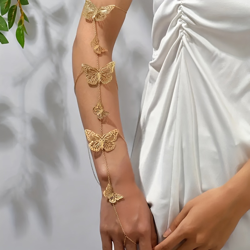 

Bohemian Holiday Style Personality Butterfly Adjustable Arm Chain Long Bracelet