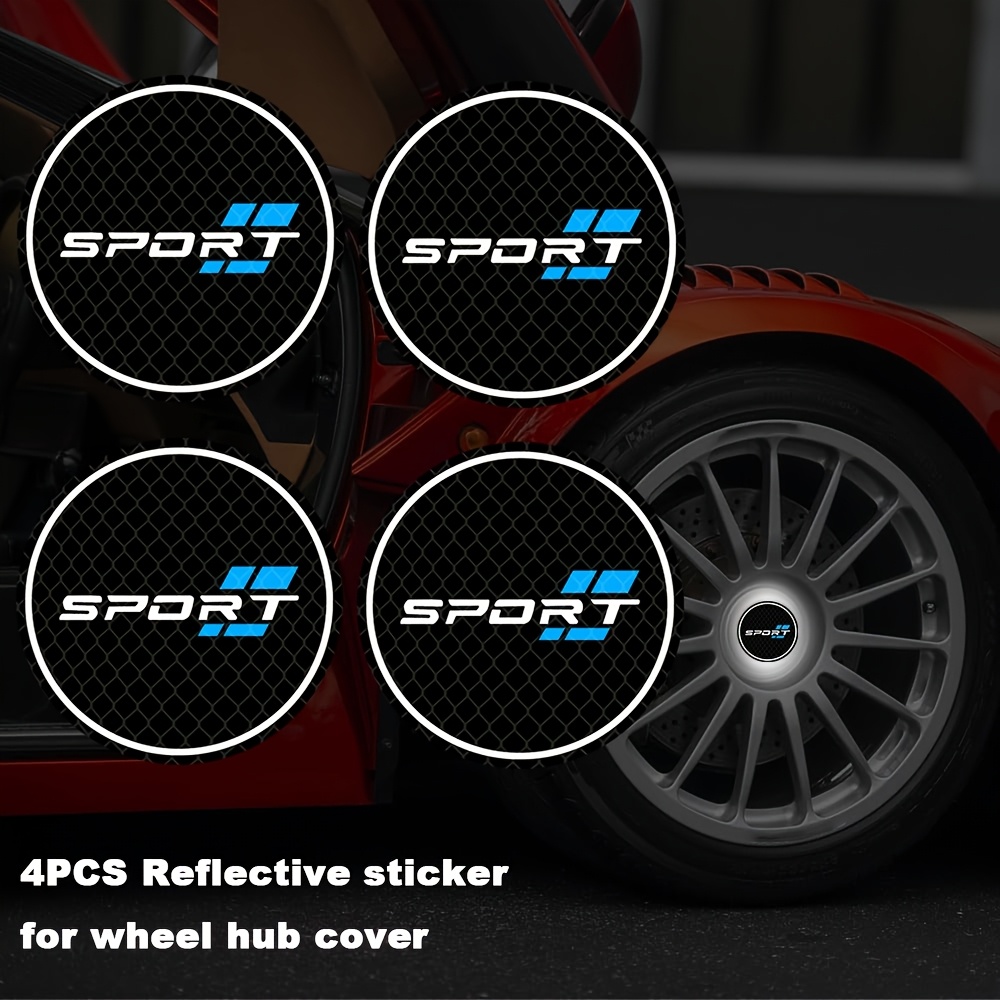 TEMU 4pcs Set Car Wheel Center Reflective Stickers, Automotive Accessories, Car Decoration, Christmas Car Decor, Universal Car Accessories Wheel