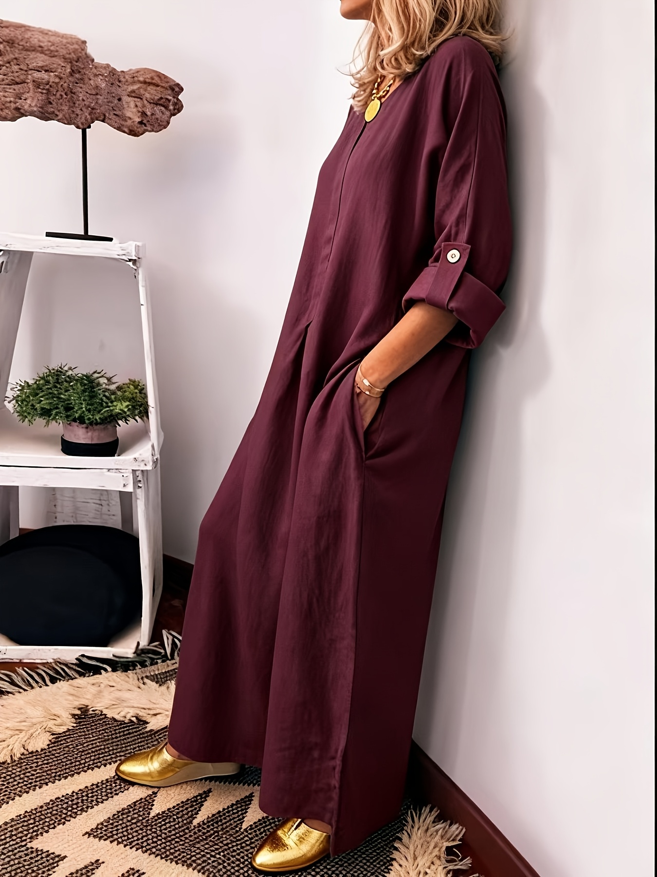 robe longue femme printemps/été, robe    , jupe asymétrique confortable et respirante