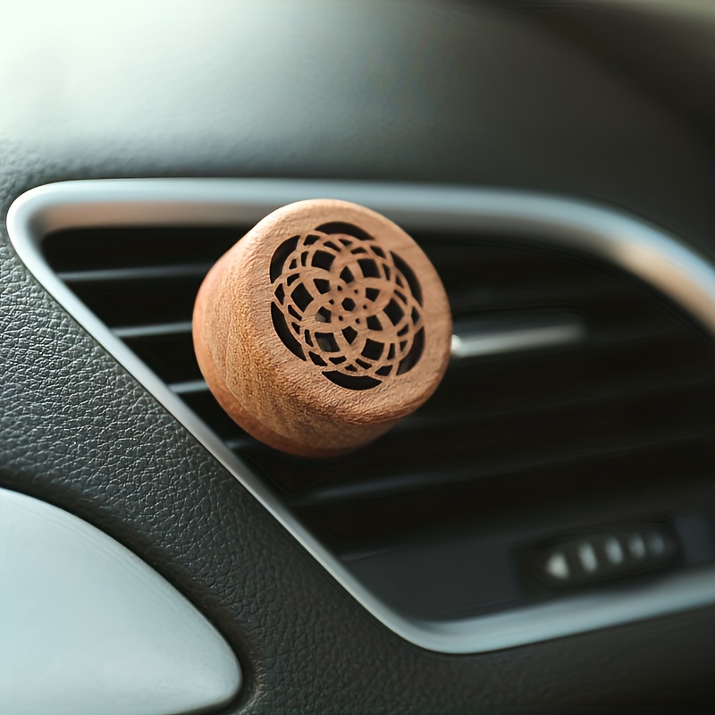 

1pc Chic Wooden Car Aromatherapy Diffuser Portable Car Air Freshener Vent Clip – Essential Oil & Fragrance-free, Therapy &