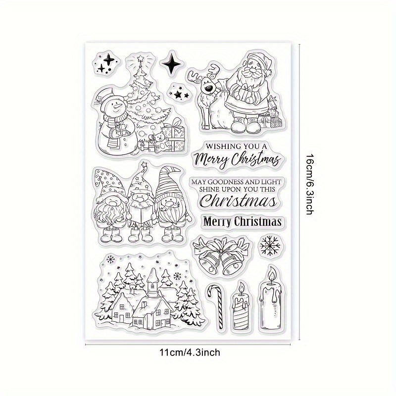 A Transparent Christmas Gnome Stamp For , Reusable Stamps For Making Holiday Cards, Scrapbooking, , Painting Tools, And Crafts